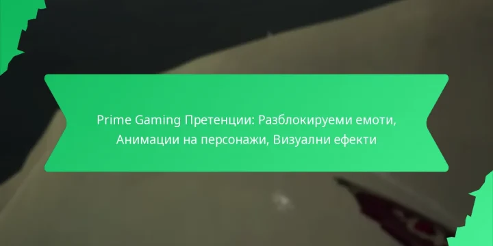 Prime Gaming Претенции: Разблокируеми емоти, Анимации на персонажи, Визуални ефекти